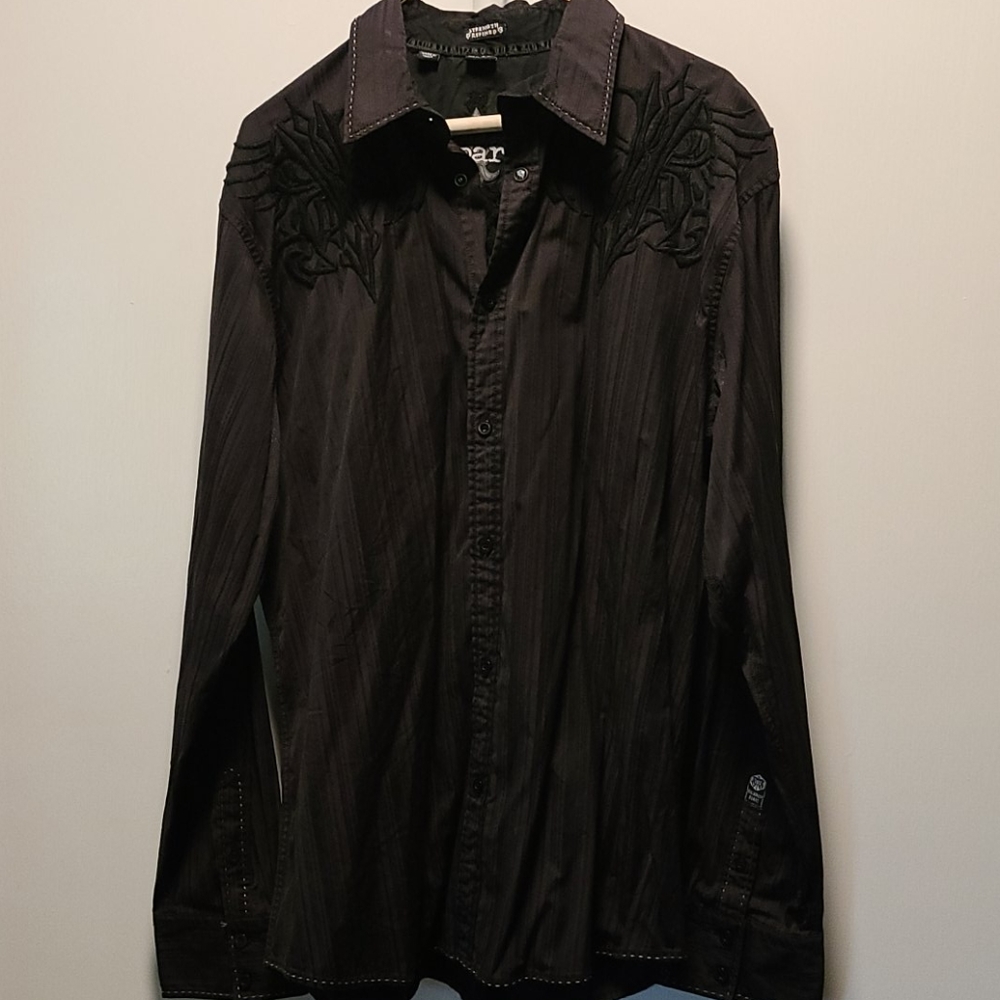 Roar black long sleeve button down shirt